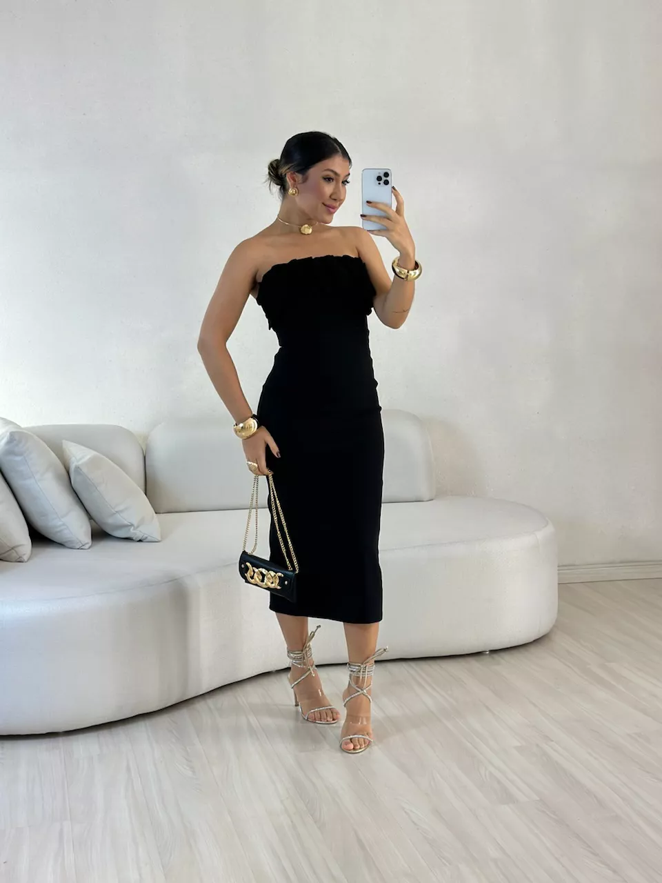 VESTIDO ELZA TOMARA QUE CAIA PRETO - 0058000032 - CAROLLA FERRARO