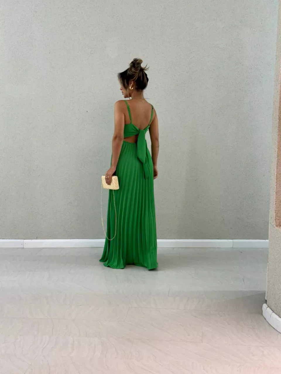 VESTIDO MÁRCIA 02 PLISSADO VERDE