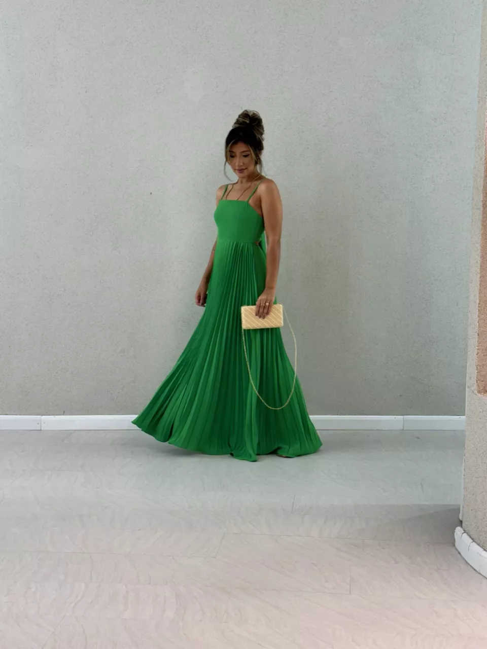 VESTIDO MÁRCIA 02 PLISSADO VERDE