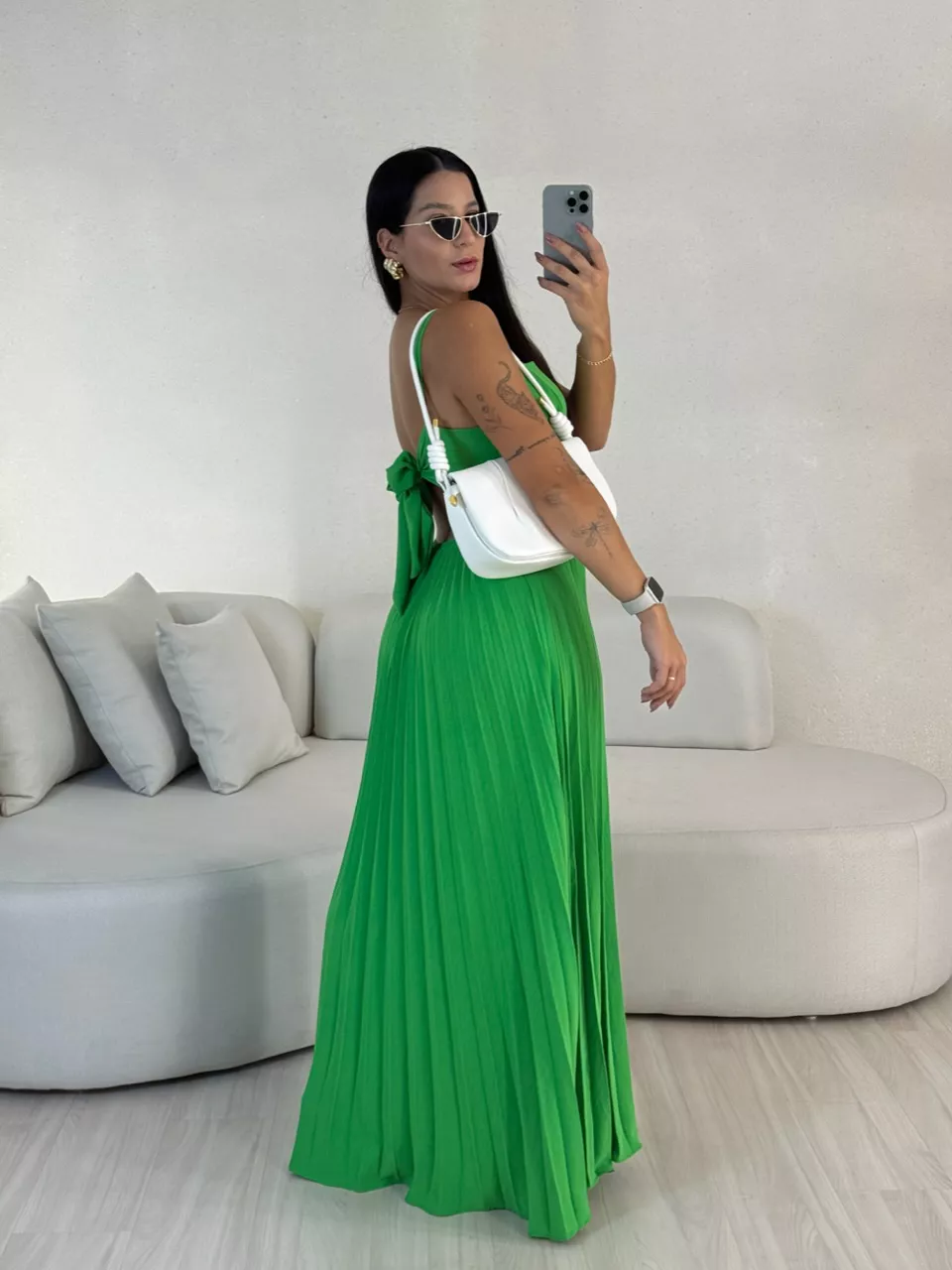 VESTIDO MÁRCIA 02 PLISSADO VERDE