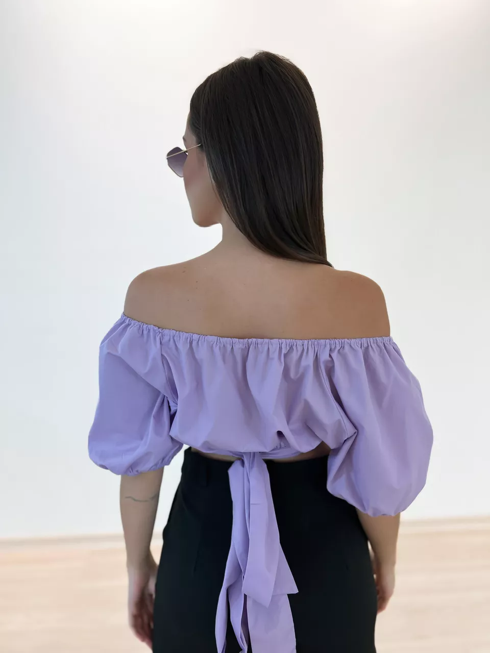 CROPPED FRENTE AMARRAÇÃO LILAS