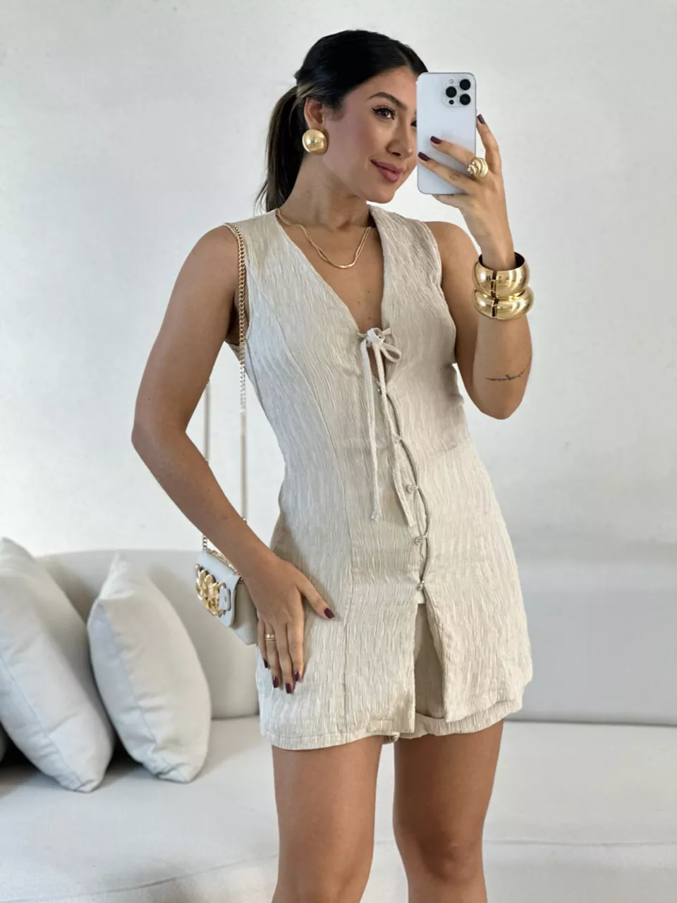 CONJUNTO CAROLINA SHORT COLETE NUDE
