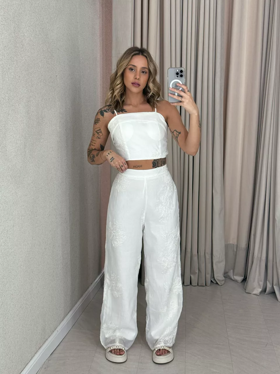 CONJUNTO NINA CALÇA CROPPED OFF - 0058050048 - CAROLLA FERRARO