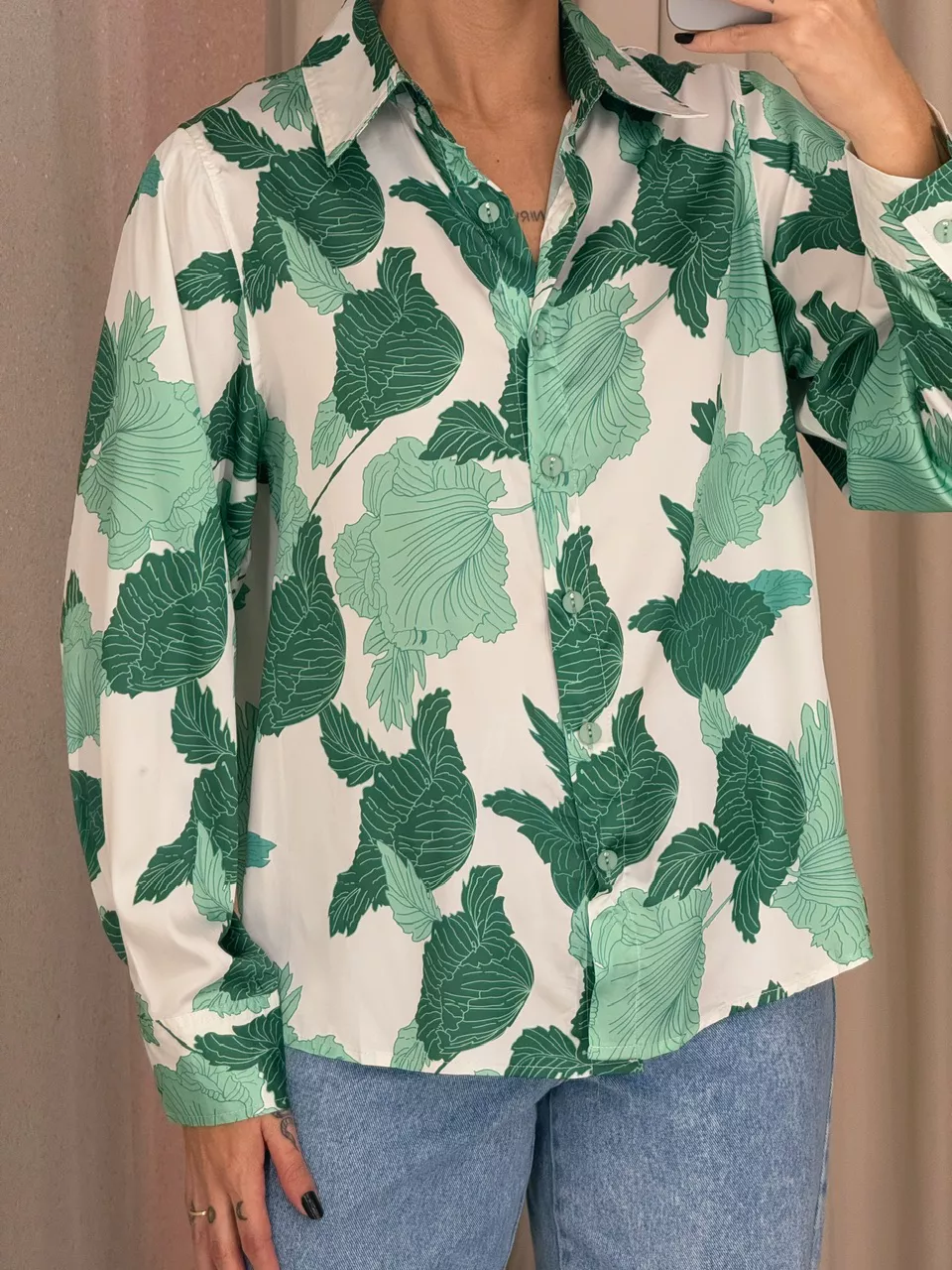 CAMISA CHARLOTE ESTAMPADA VERDE