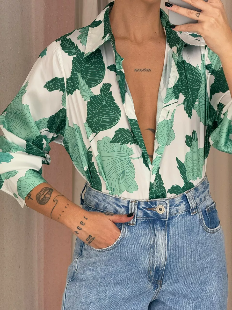 CAMISA CHARLOTE ESTAMPADA VERDE