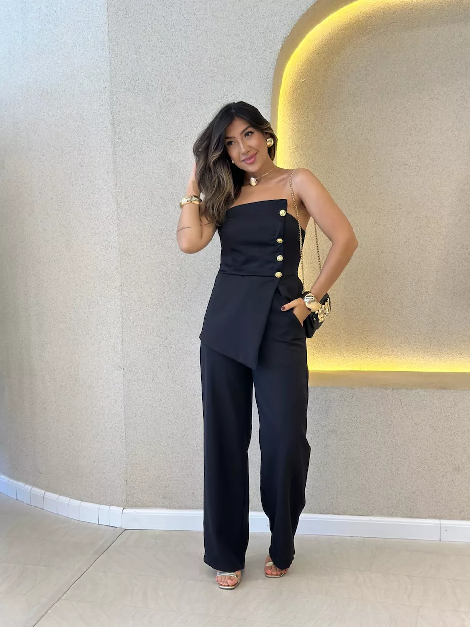 CONJUNTO MORIELY BLUSA CALÇA PRETO