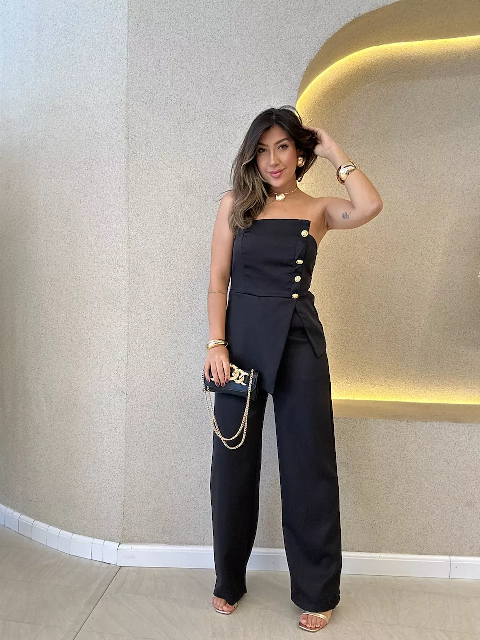 CONJUNTO MORIELY BLUSA CALÇA PRETO