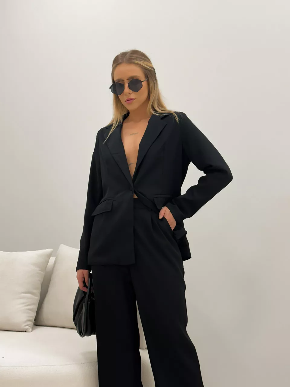 CONJUNTO BLAZER COM CALÇA PRETO