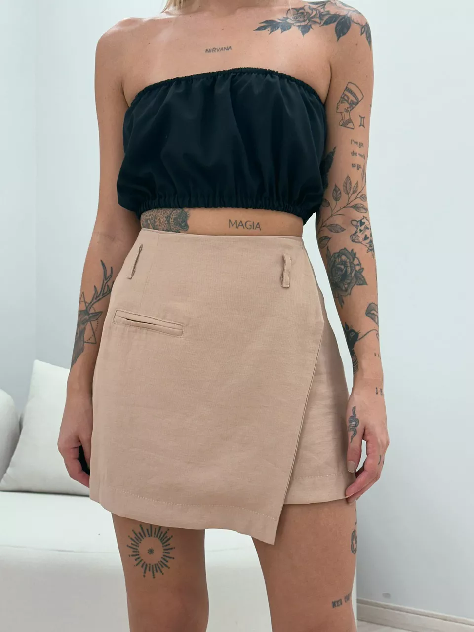 SHORT SAIA JULIA CINTO NUDE - 0048350049 - CAROLLA FERRARO