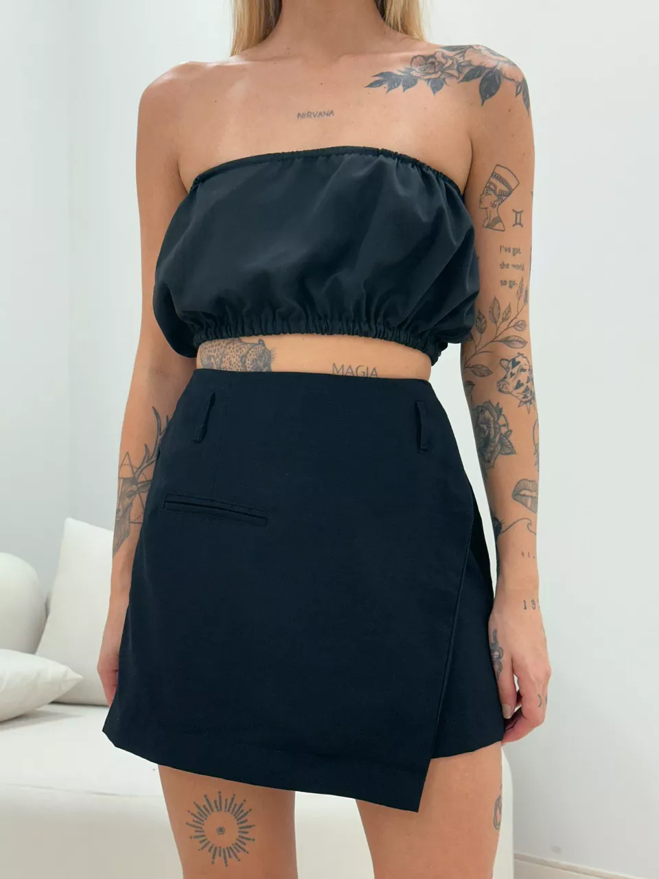 SHORT SAIA JULIA CINTO PRETO - 0048350032 - CAROLLA FERRARO