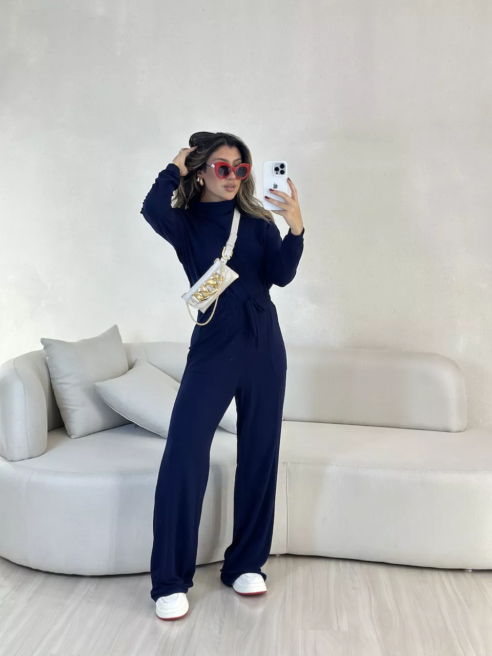 CONJUNTO LAVÍNIA MOLETINHO MARINHO - 0053260055 - CAROLLA FERRARO