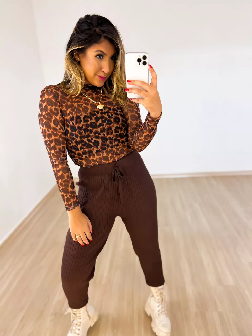 CALÇA TRICOT Marrom - 0031630054 - CAROLLA FERRARO