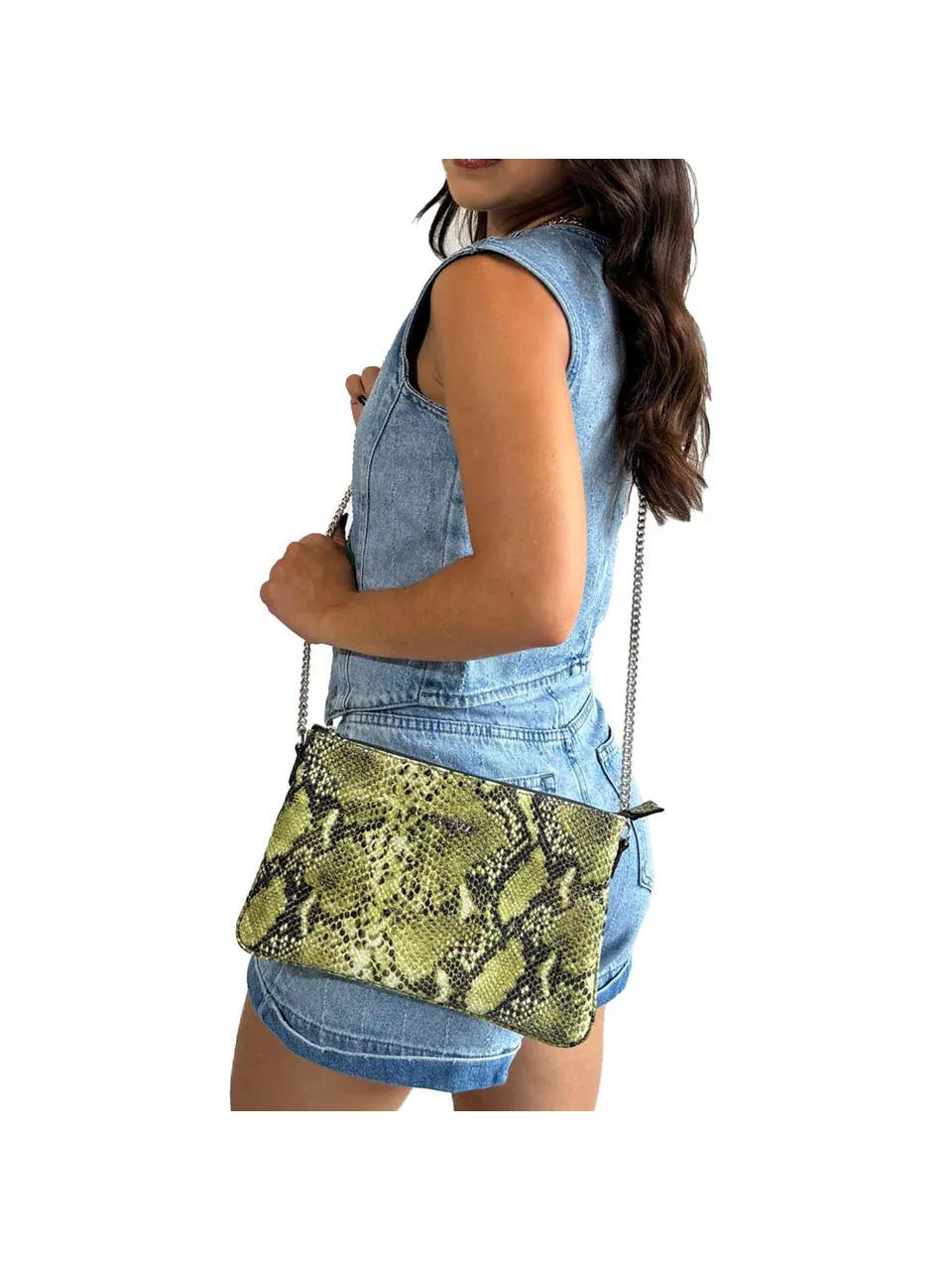 Bolsa Clutch Transversal em Couro Griffazzi Oliva