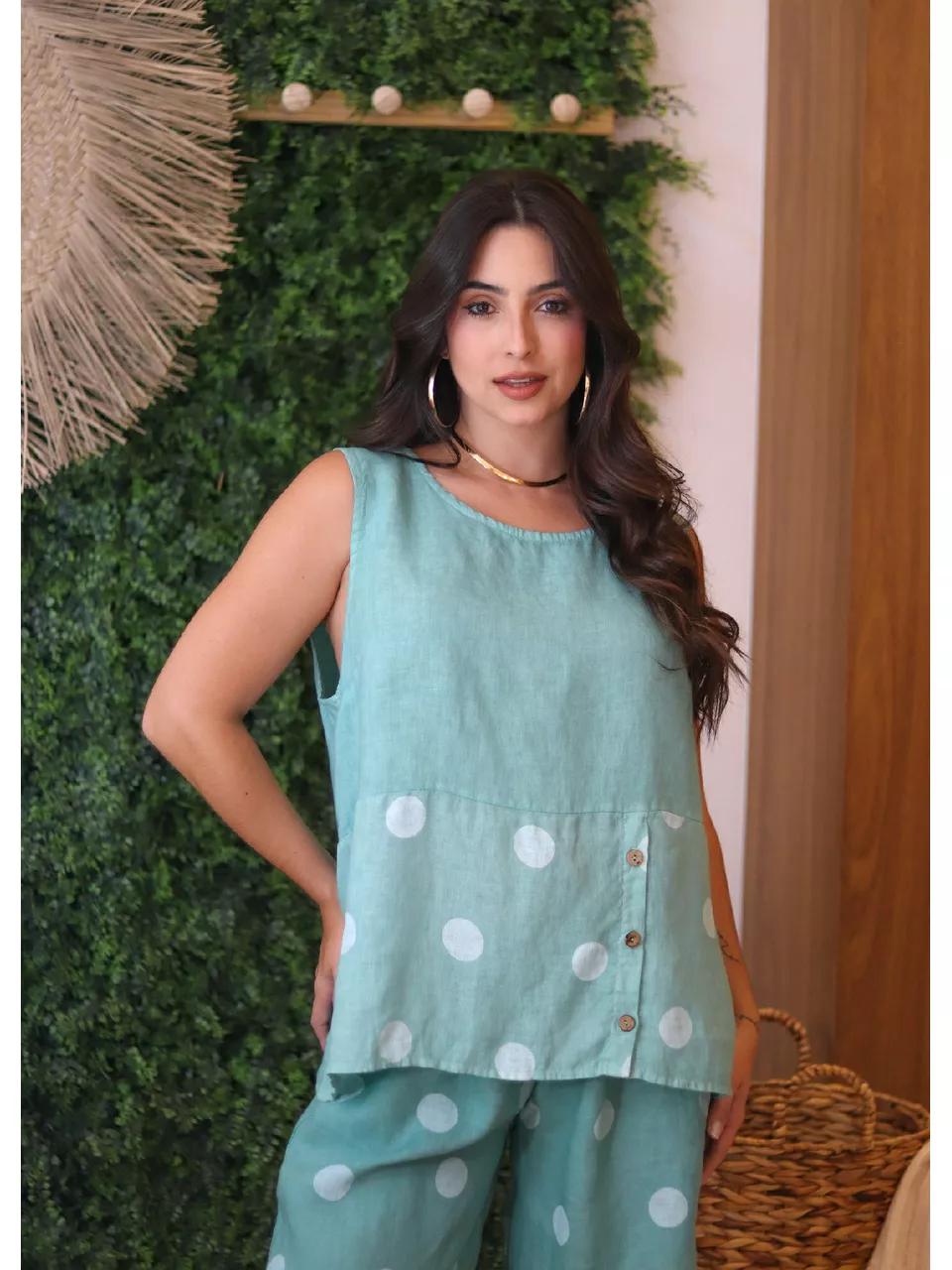 Regata Marlene Linho Italiano Verde Menta