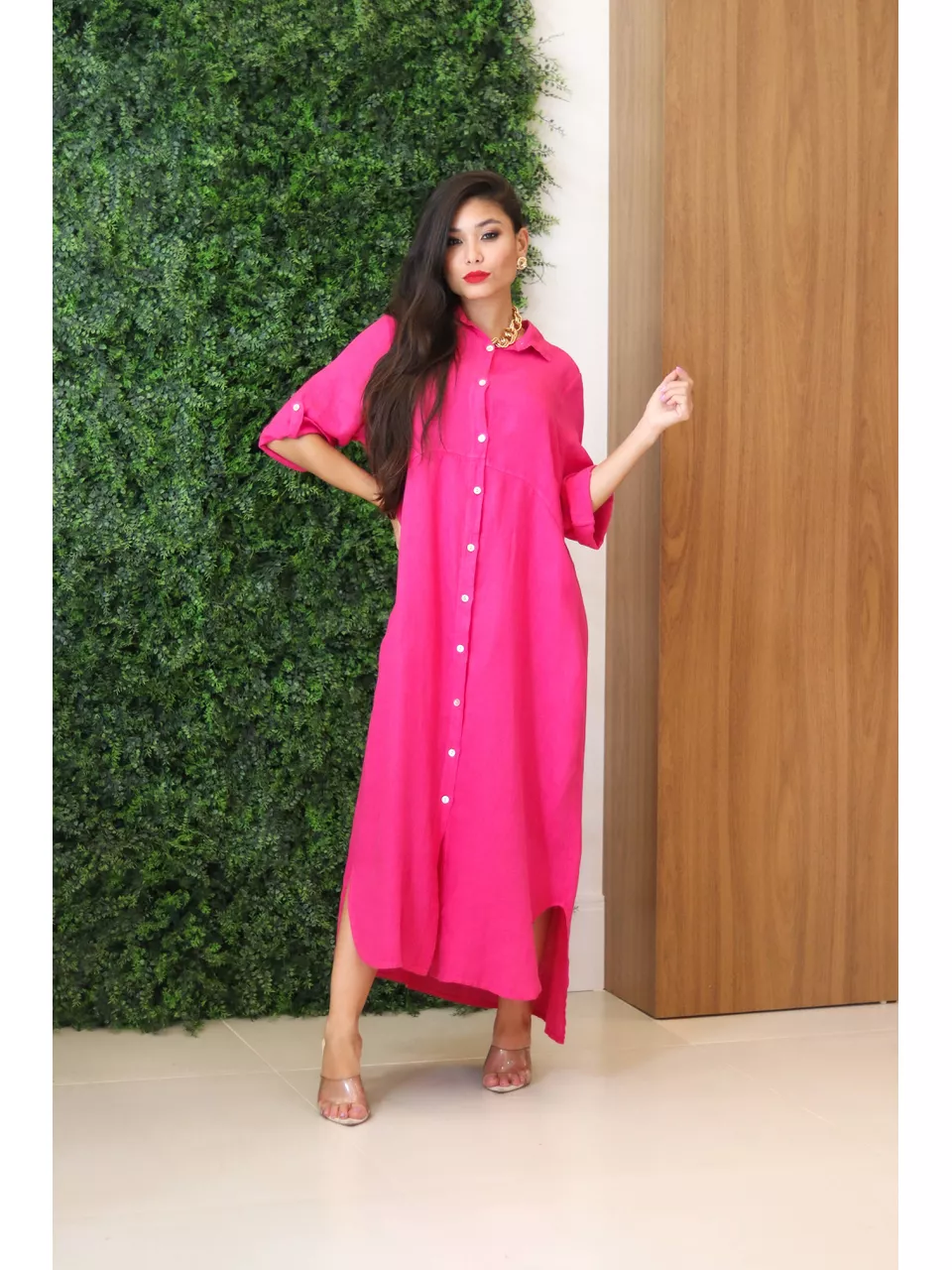 Chemise Classica Linho Italiano Pink