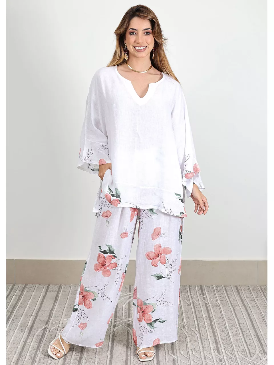 Conjunto Sophie Linho Italiano Branco