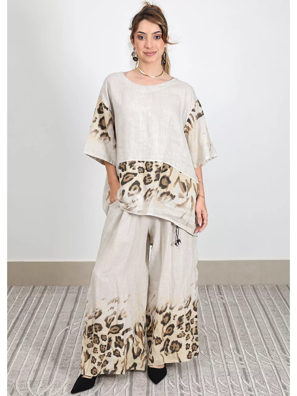 Conjunto Carolina Linho Italiano Bege