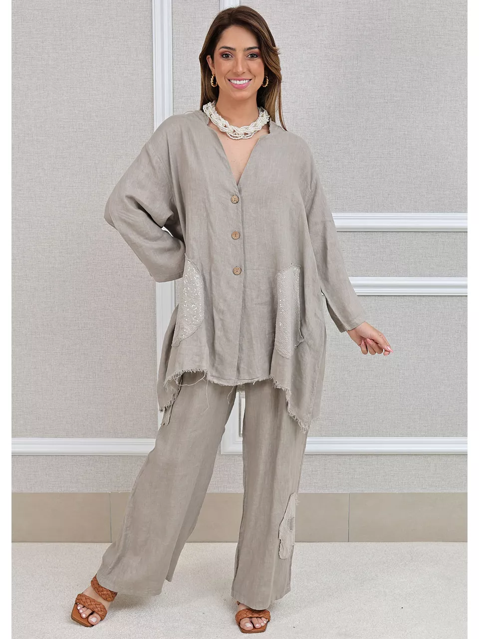 Conjunto Renata Linho Italiano Fendi