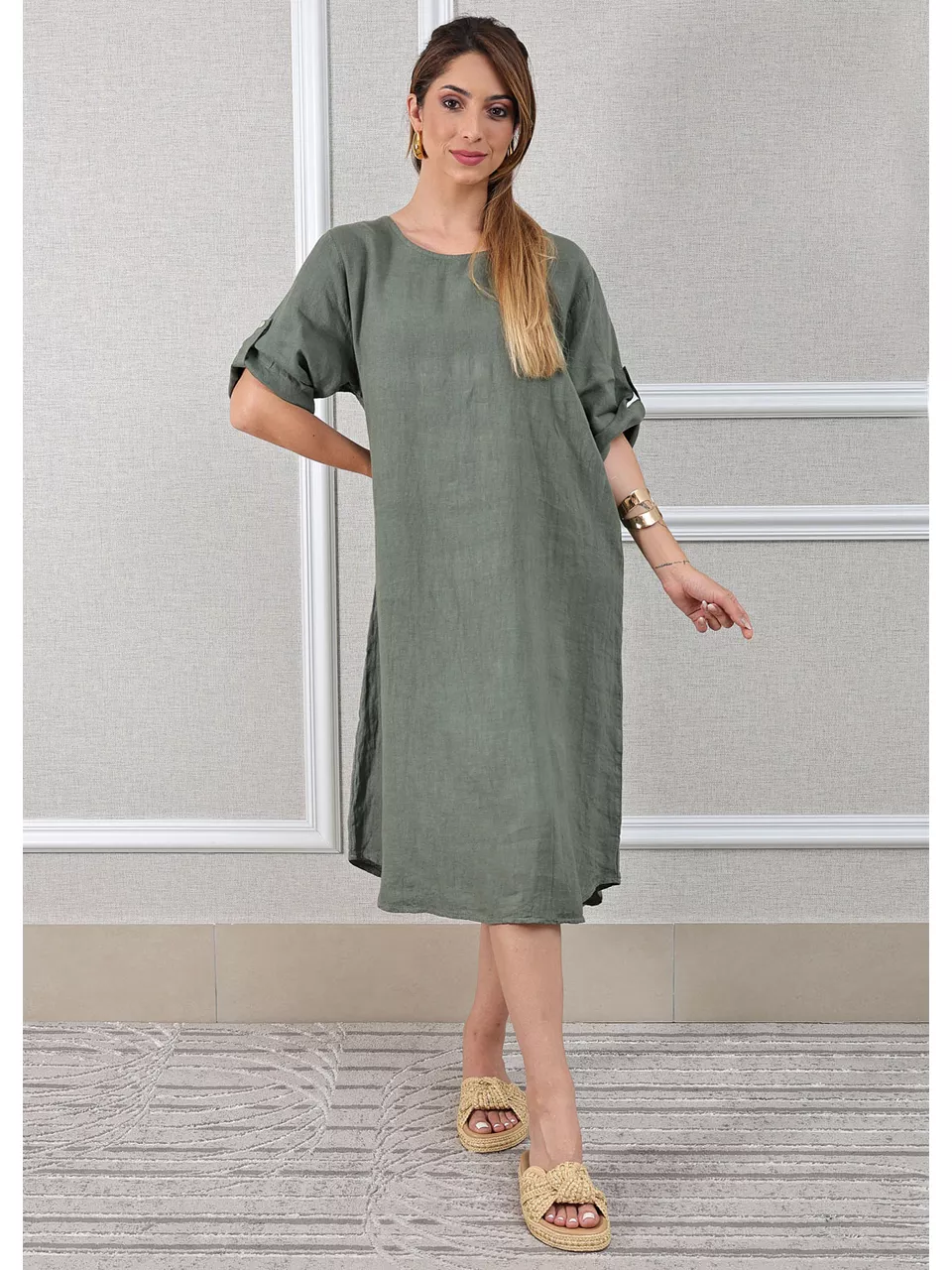 Vestido Flávia Verde Militar