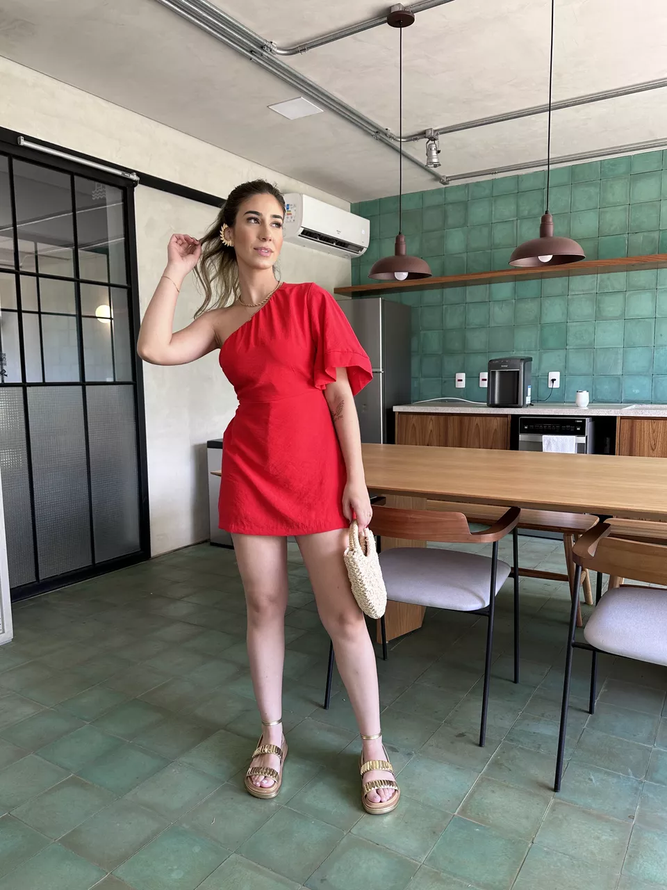 Macaquinho Nula Manga Vermelho