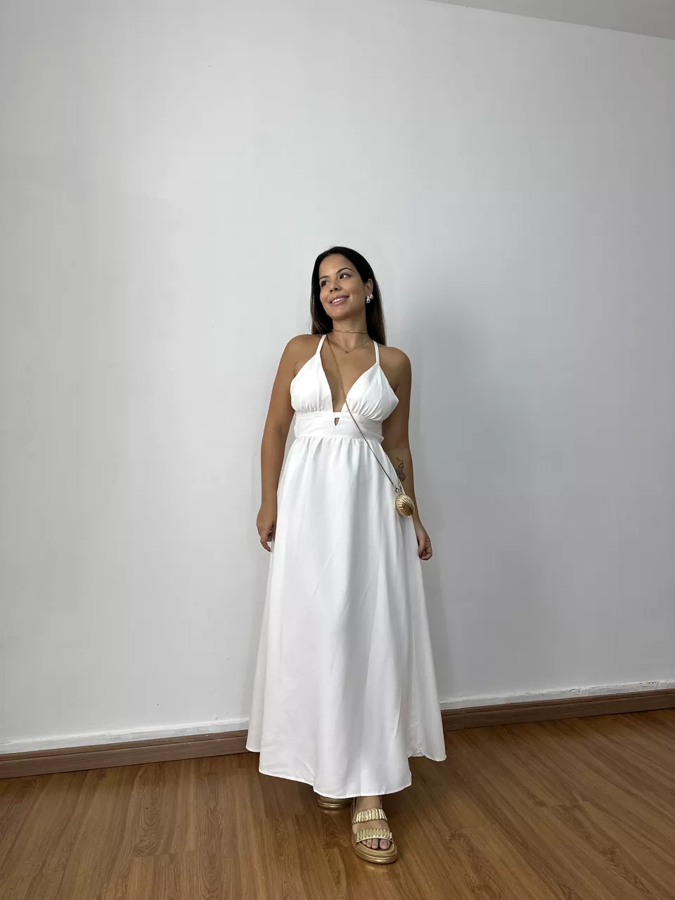 Vestido Noemi Off White - Loja Benditta