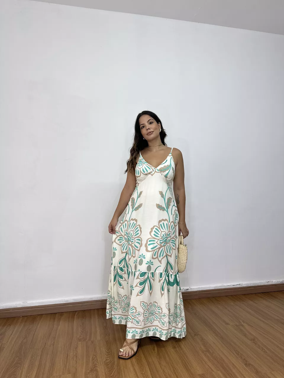 Vestido Longo Abacaxi Verde - Loja Benditta