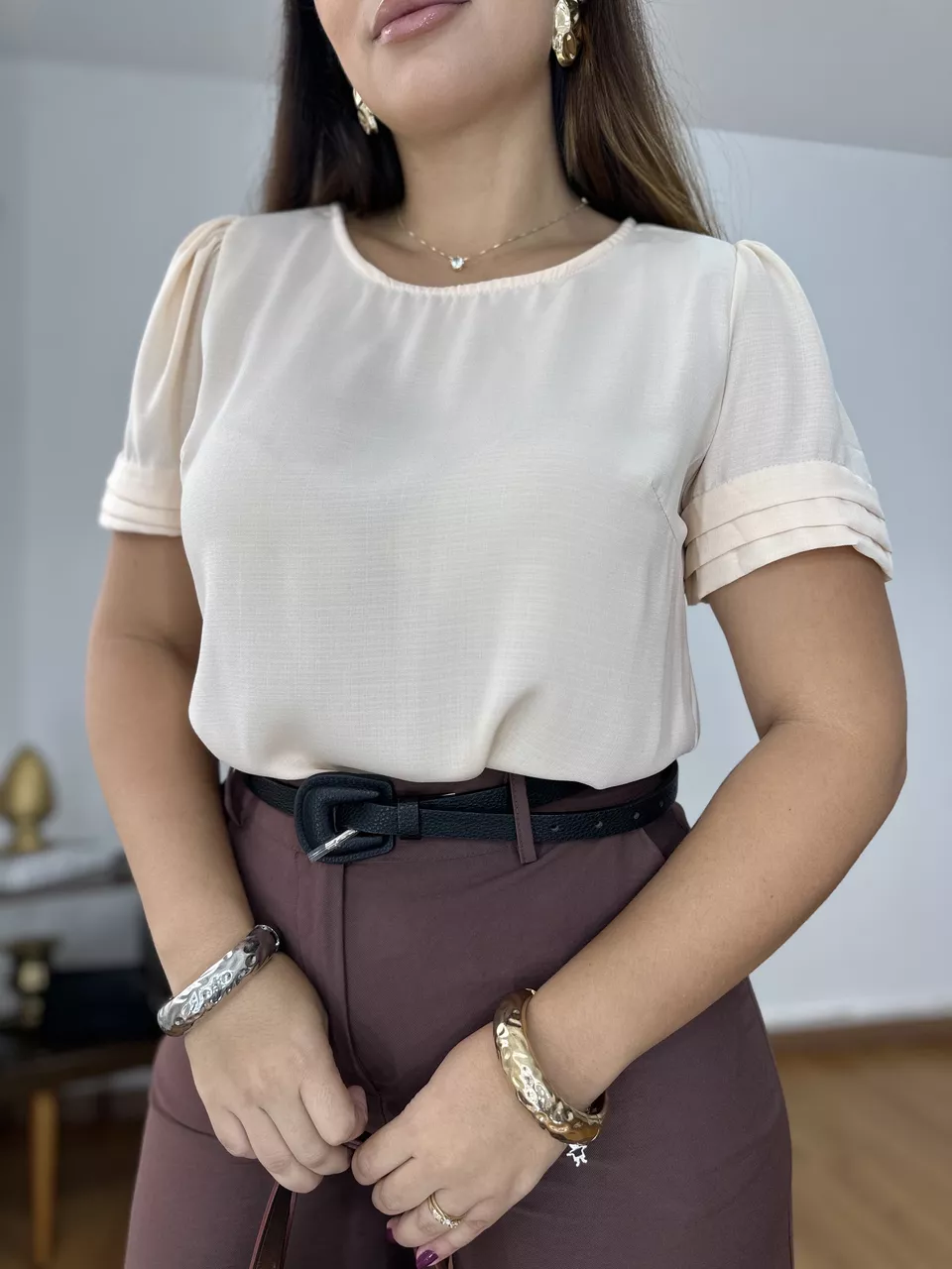 Blusa Betânia Pêssego - BBP6578 - Loja Benditta