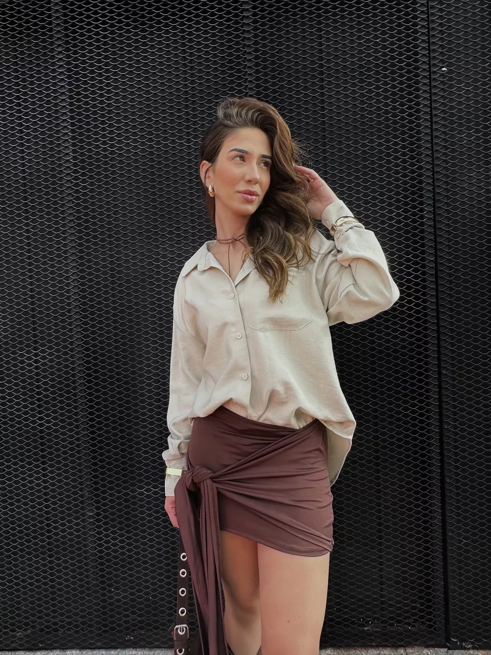 Saia Feminina Amarração Marrom