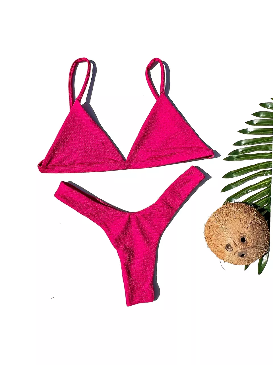 Biquini Basic Rosa Colméia Asa Delta - 1423BBRCAD - Loja Benditta