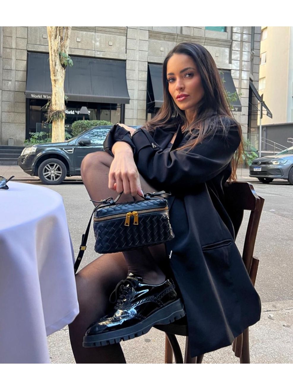  Bolsa Tote Trançada Pequena - Marrom Chocolate 