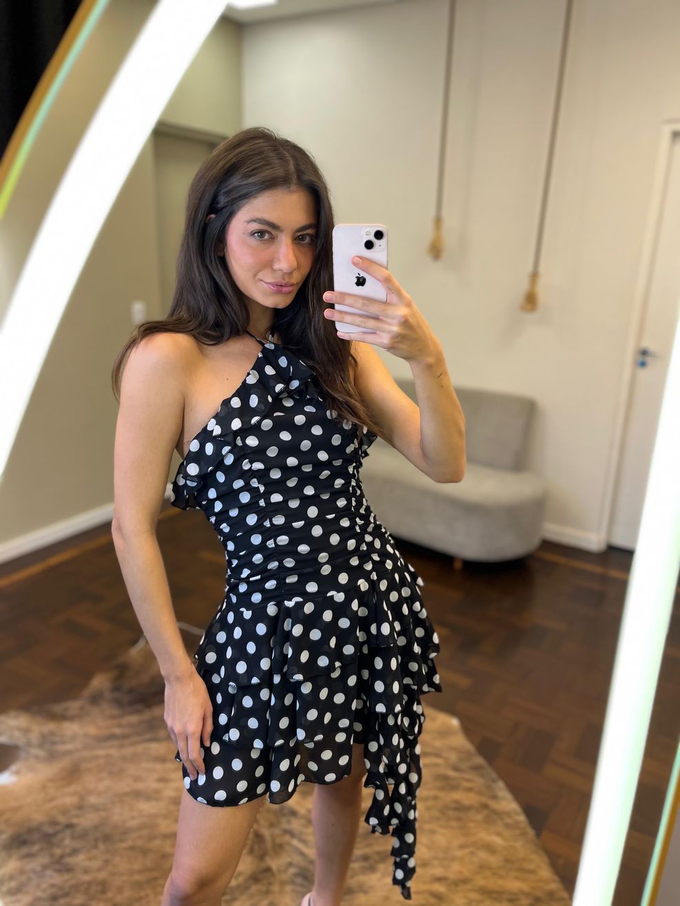 Vestido Poá Curto Patacho 
