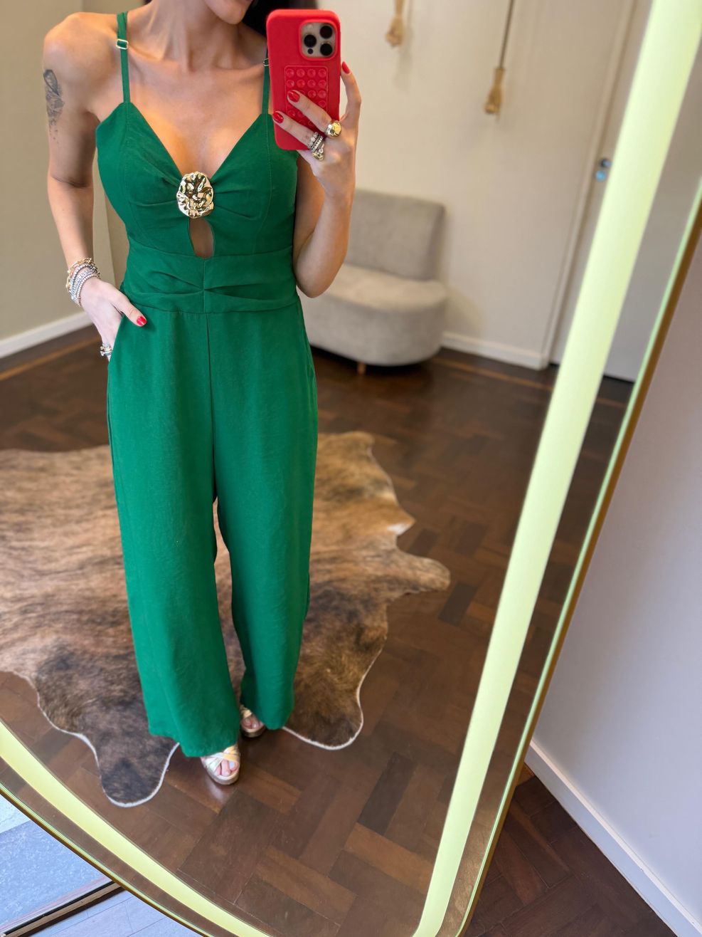 Macacão Alfaiataria Marrante Detalhe Orgânico - Verde 