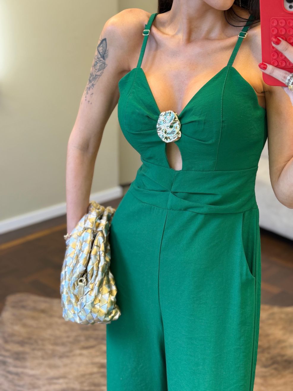 Macacão Alfaiataria Marrante Detalhe Orgânico - Verde 