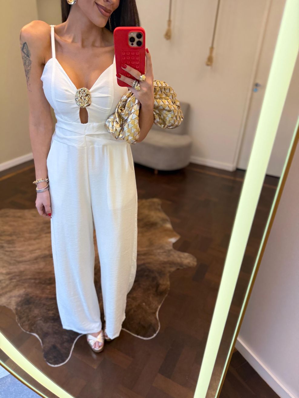 Macacão Alfaiataria Marrante Detalhe Orgânico - Off White