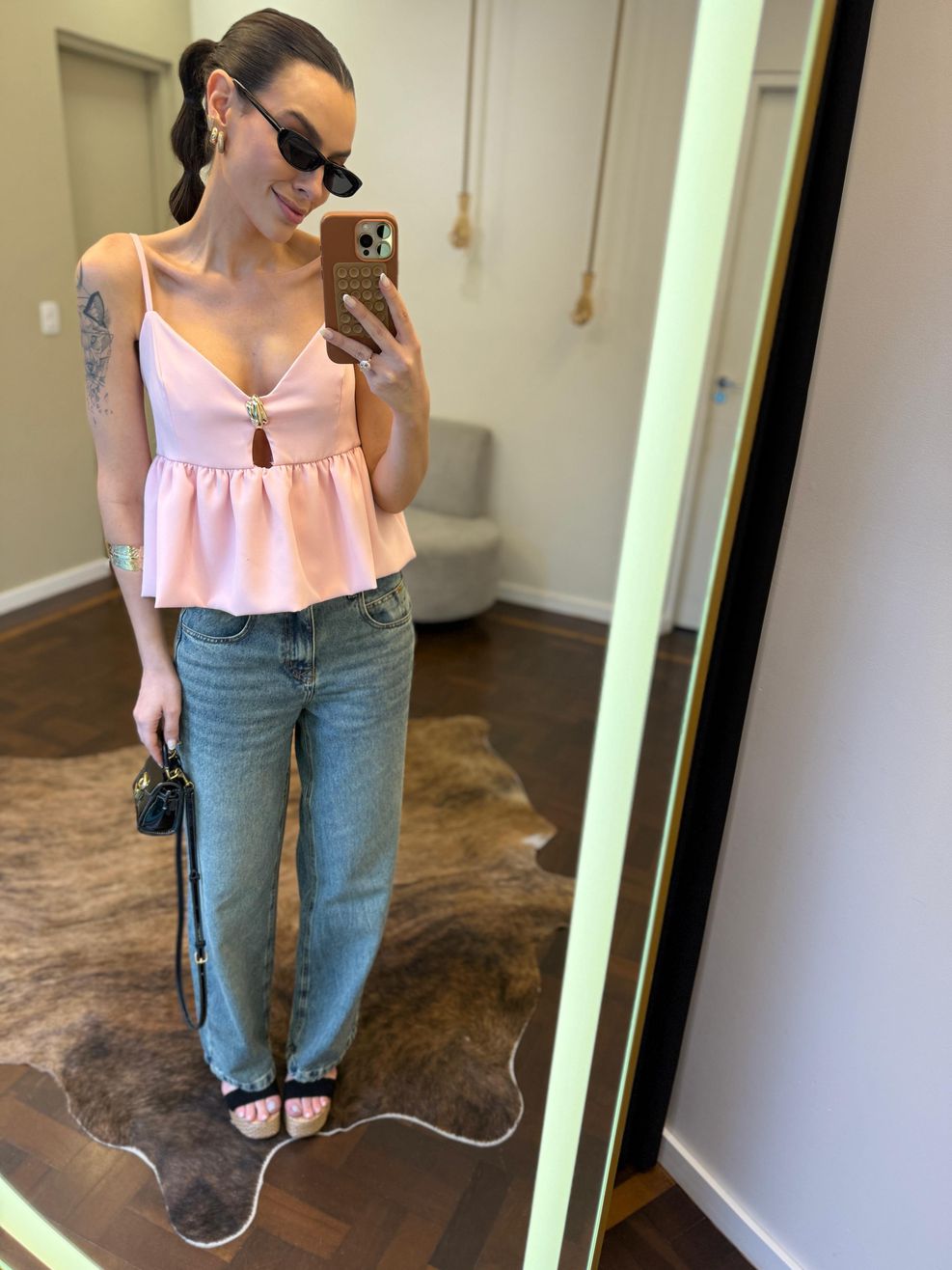 Blusa Heloísa - Alfaiataria Peplum - Rosa