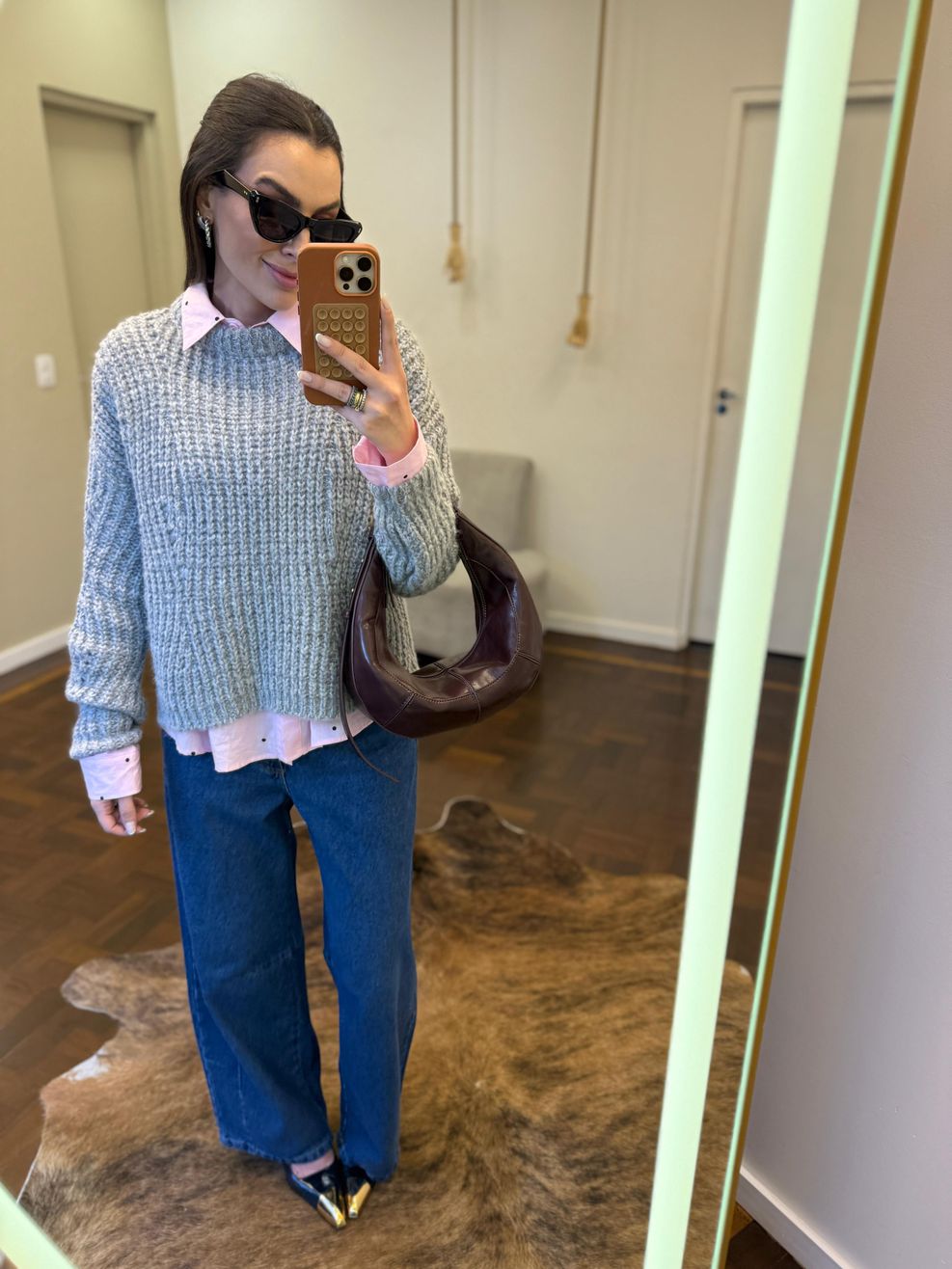 Blusa Tricot Noruega - Cinza Claro