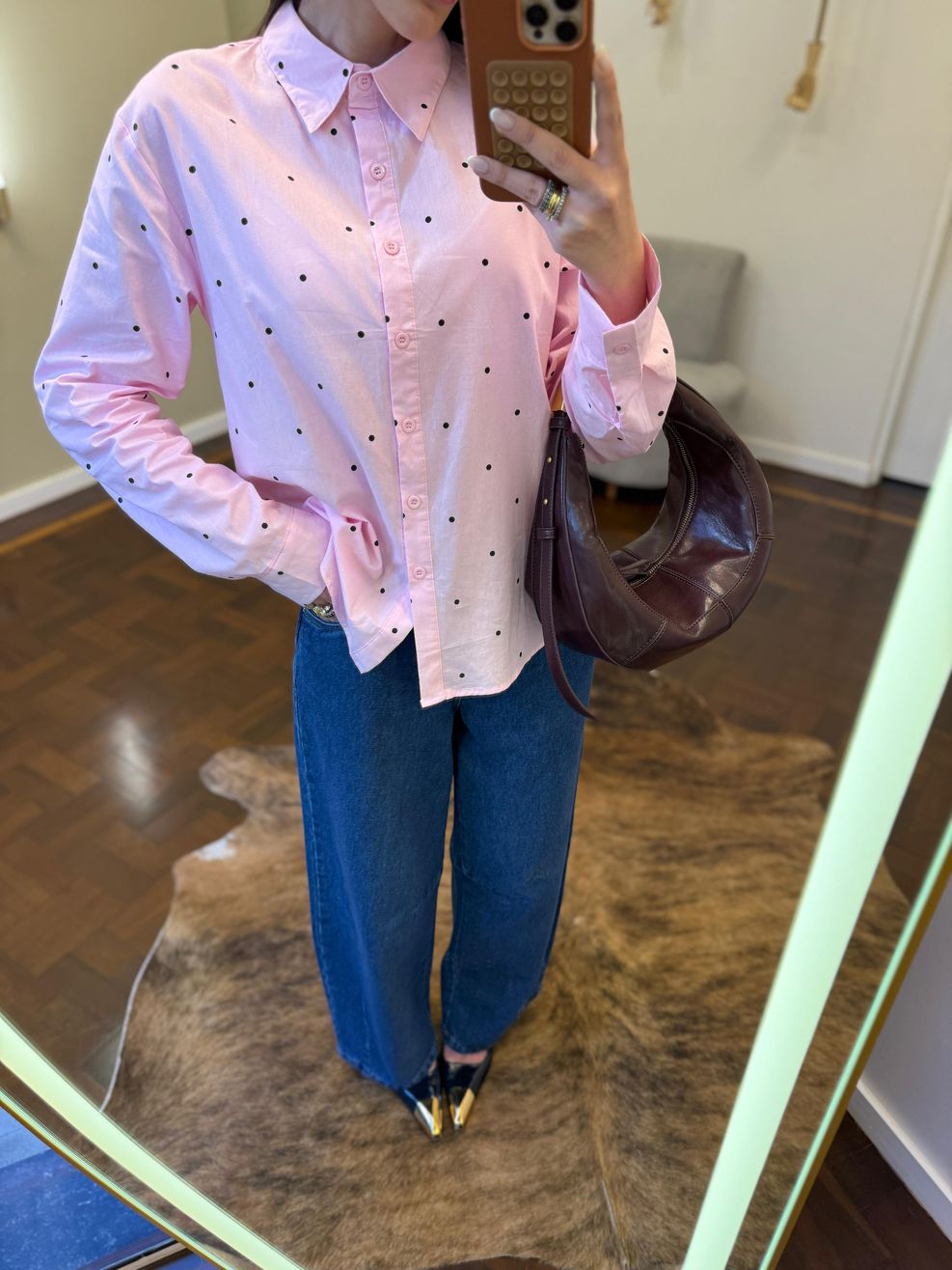 Camisa Poá - Preview Spring - Rosa
