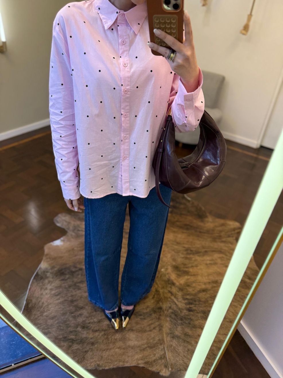 Camisa Poá - Preview Spring - Rosa