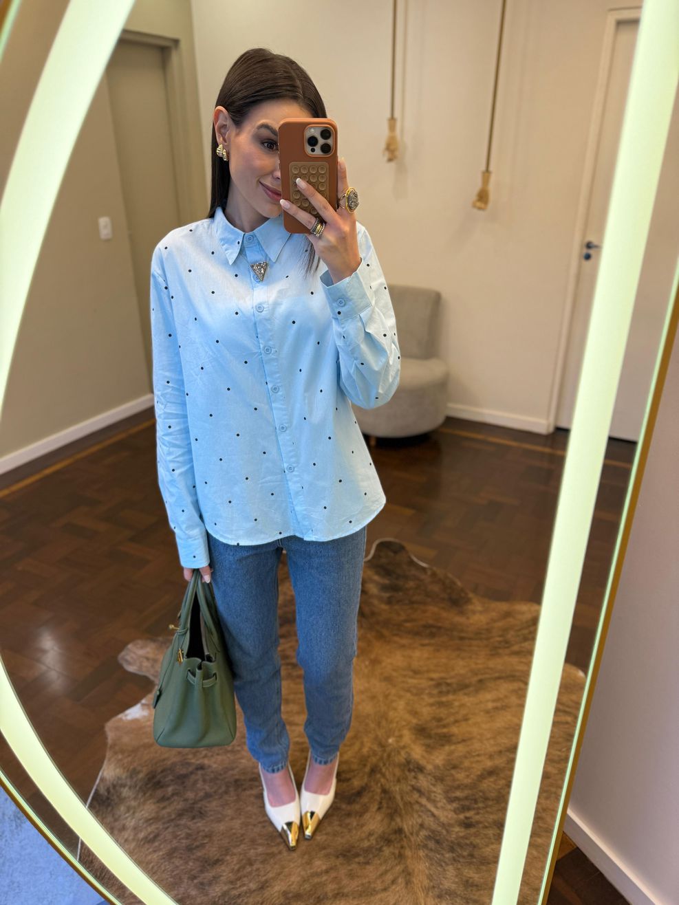 Camisa Poá - Preview Spring - Azul Bebê 