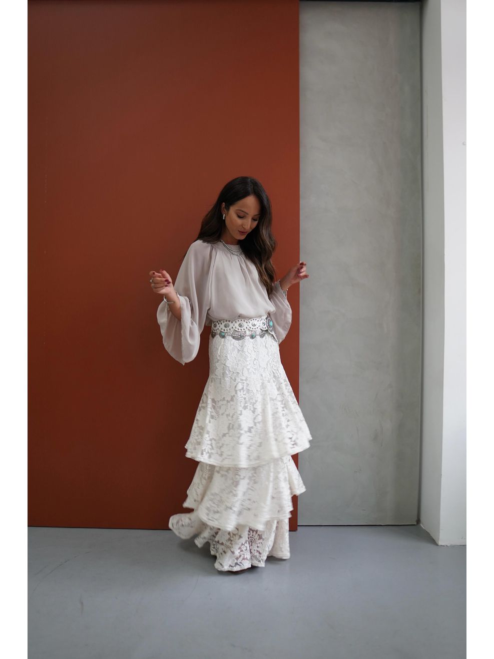 Bata Chiffon Ampla - Marrom 