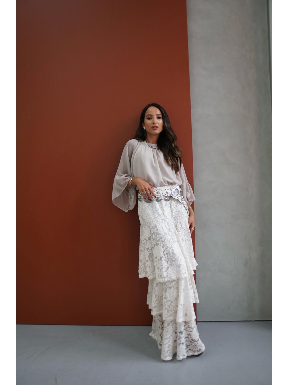 Bata Chiffon Ampla - Marrom 
