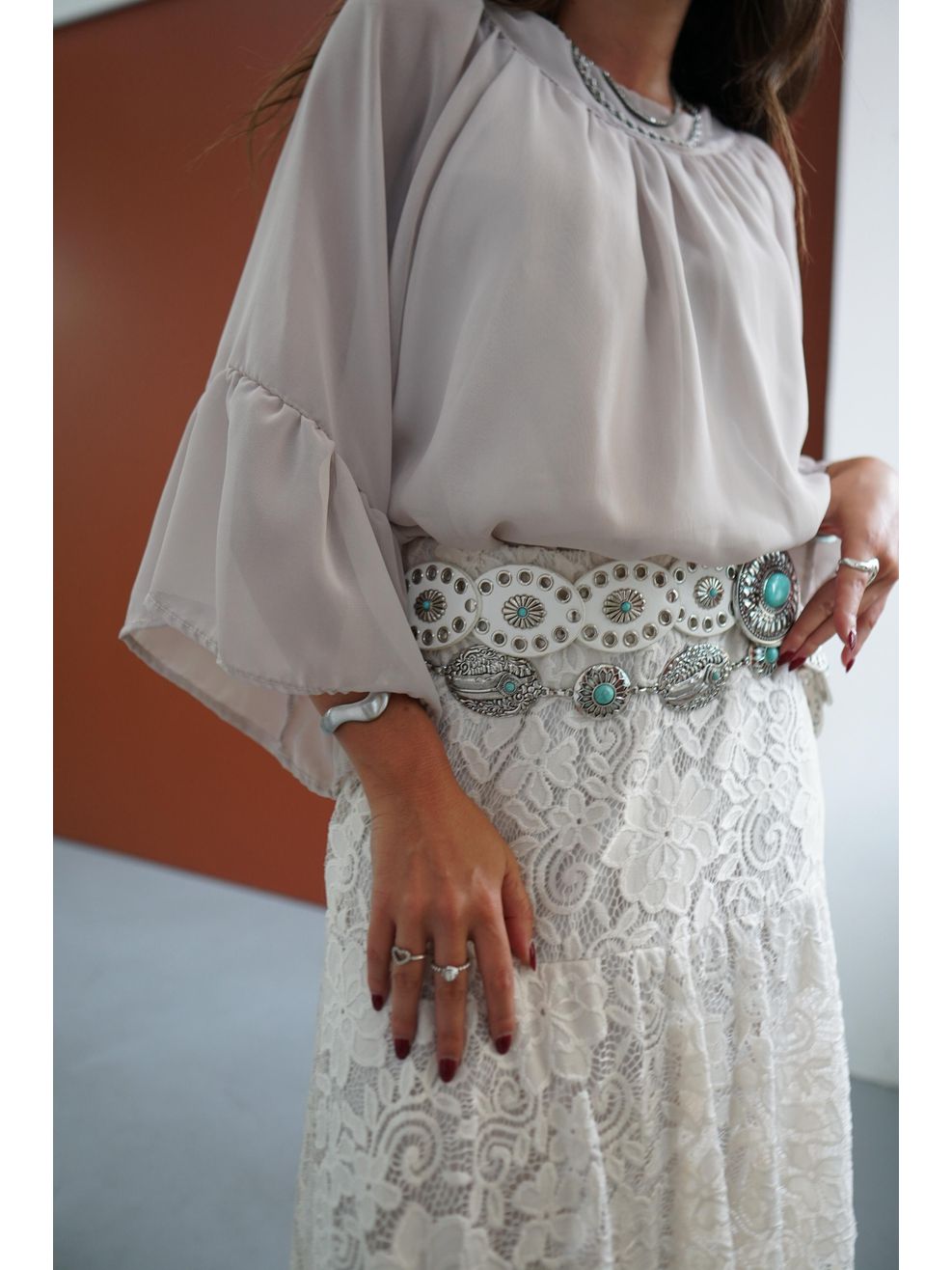 Bata Chiffon Ampla - Marrom 
