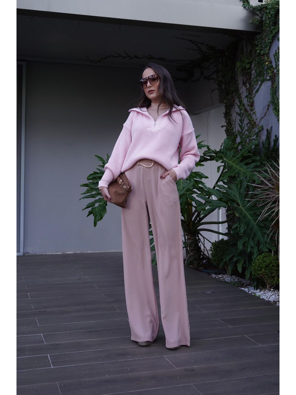 Blusão Tricot Zíper Monte-Carlo - Rosa Bebê 