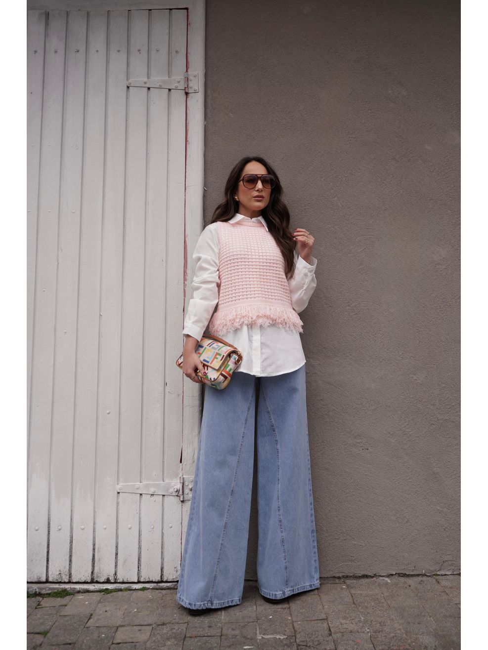 Blusa Tricot Franjas na Barra - Rosa Bebê
