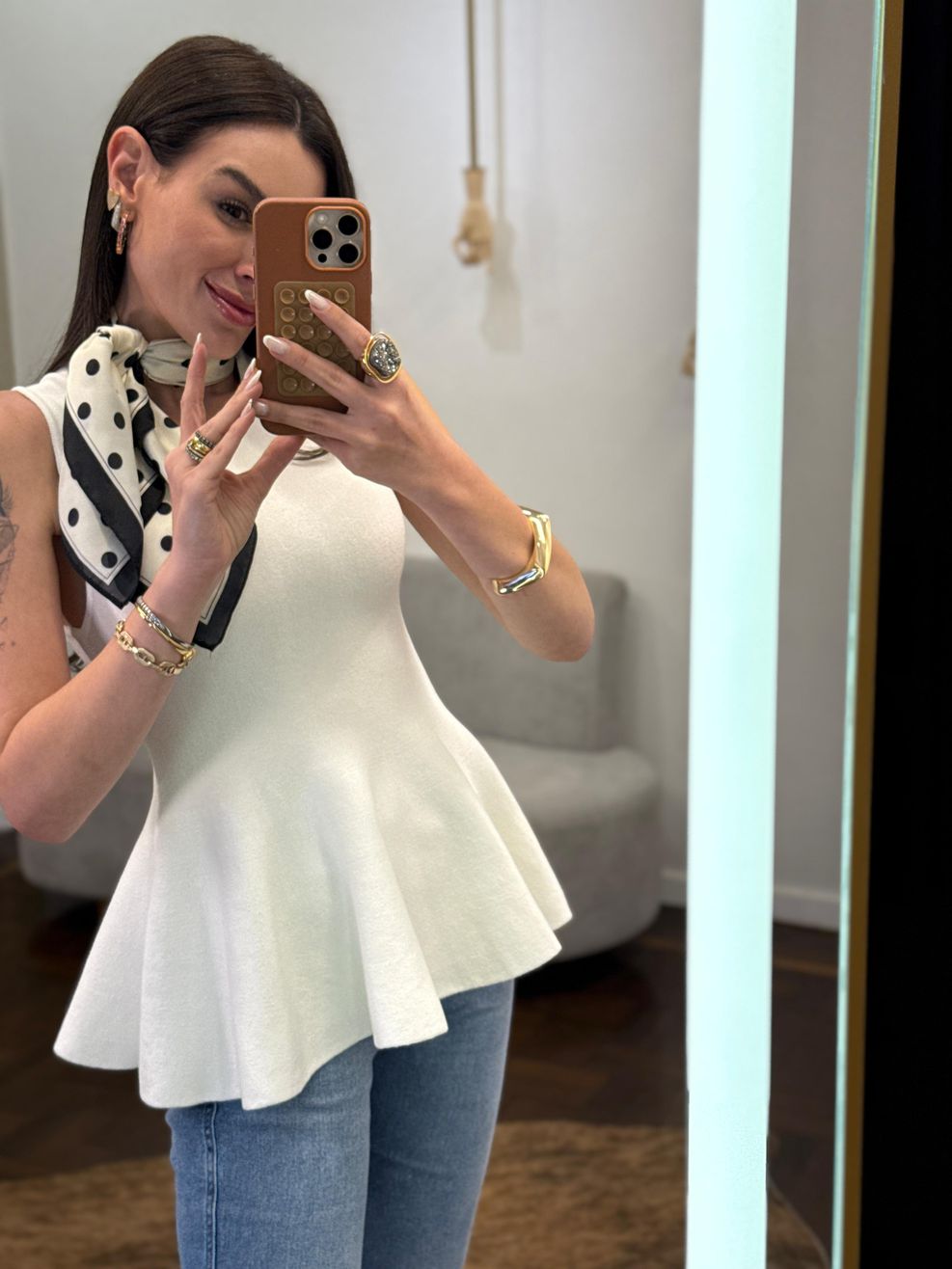 Blusa Fio Modal Peplum Iza - Off White 