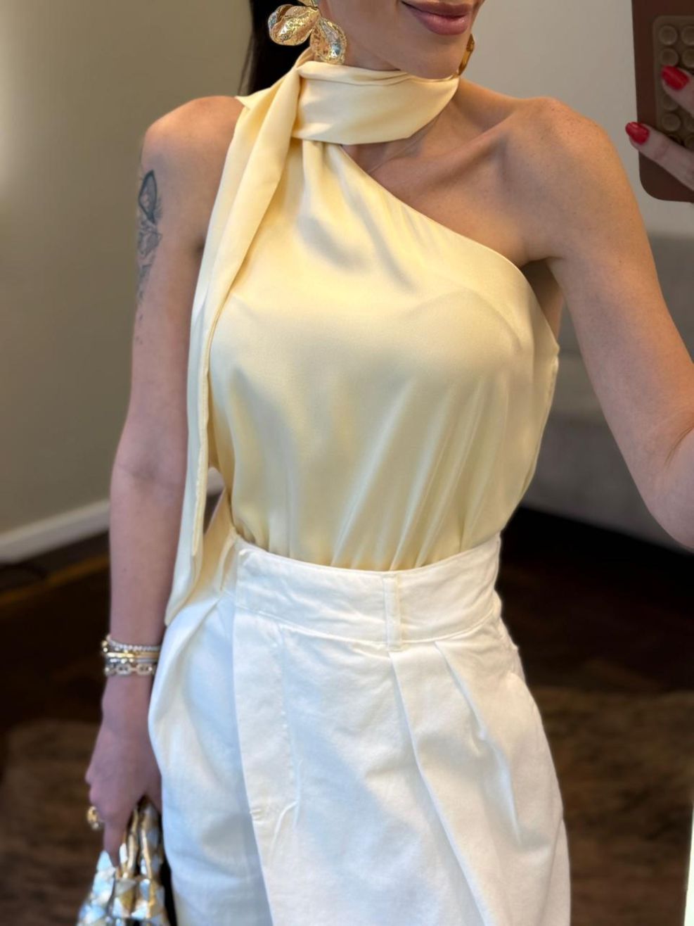 Body Cetim Maroca - Amarelo Manteiga