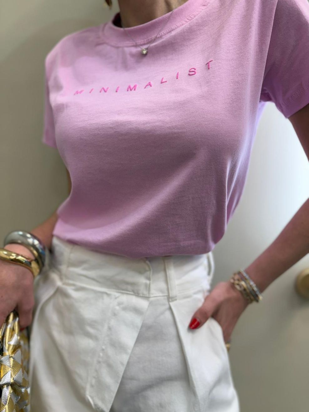 T-shirt Minimalist - Rosa Bebê