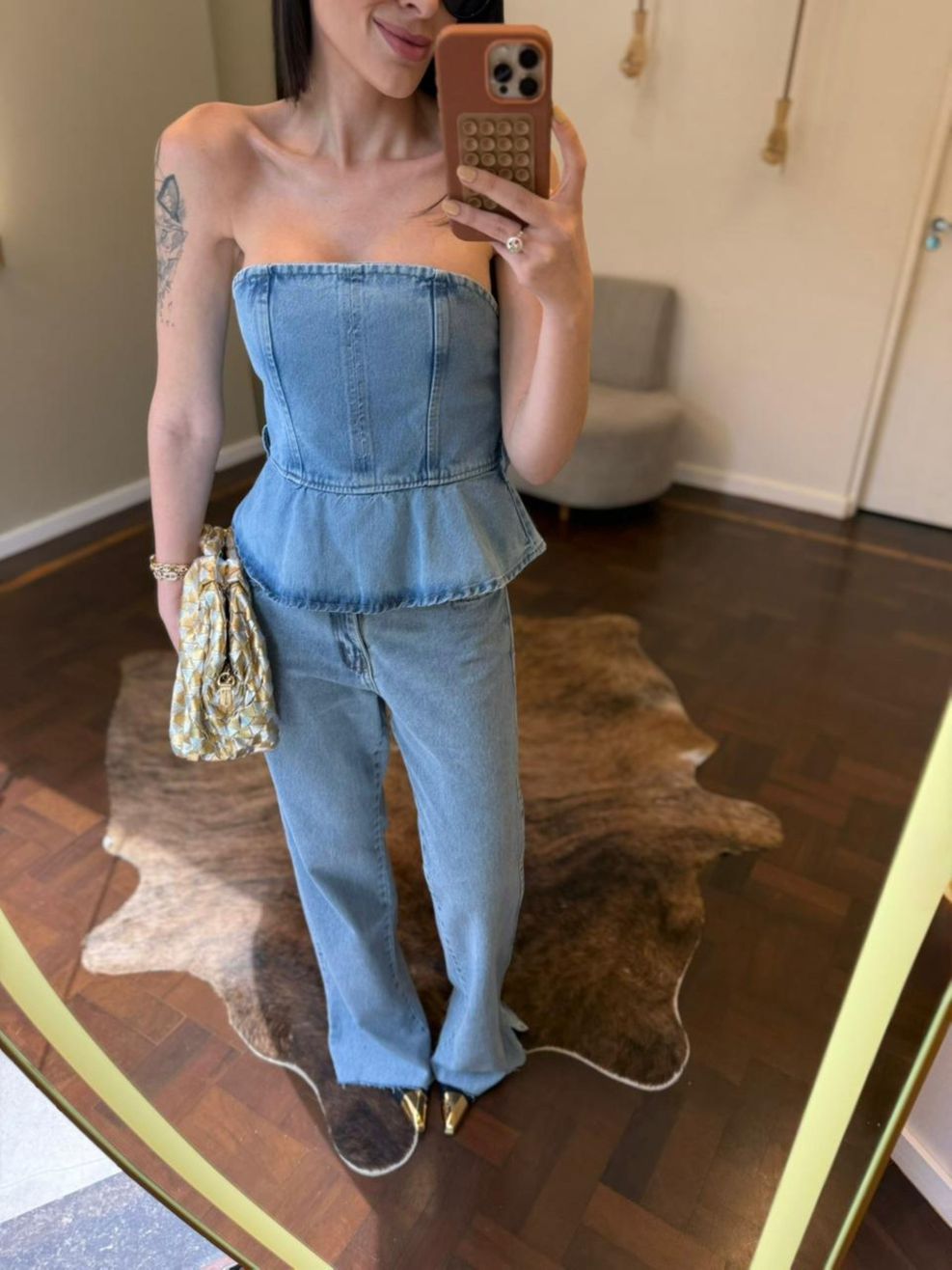 Tomara que Caia Jeans Peplum - Com Cinto 