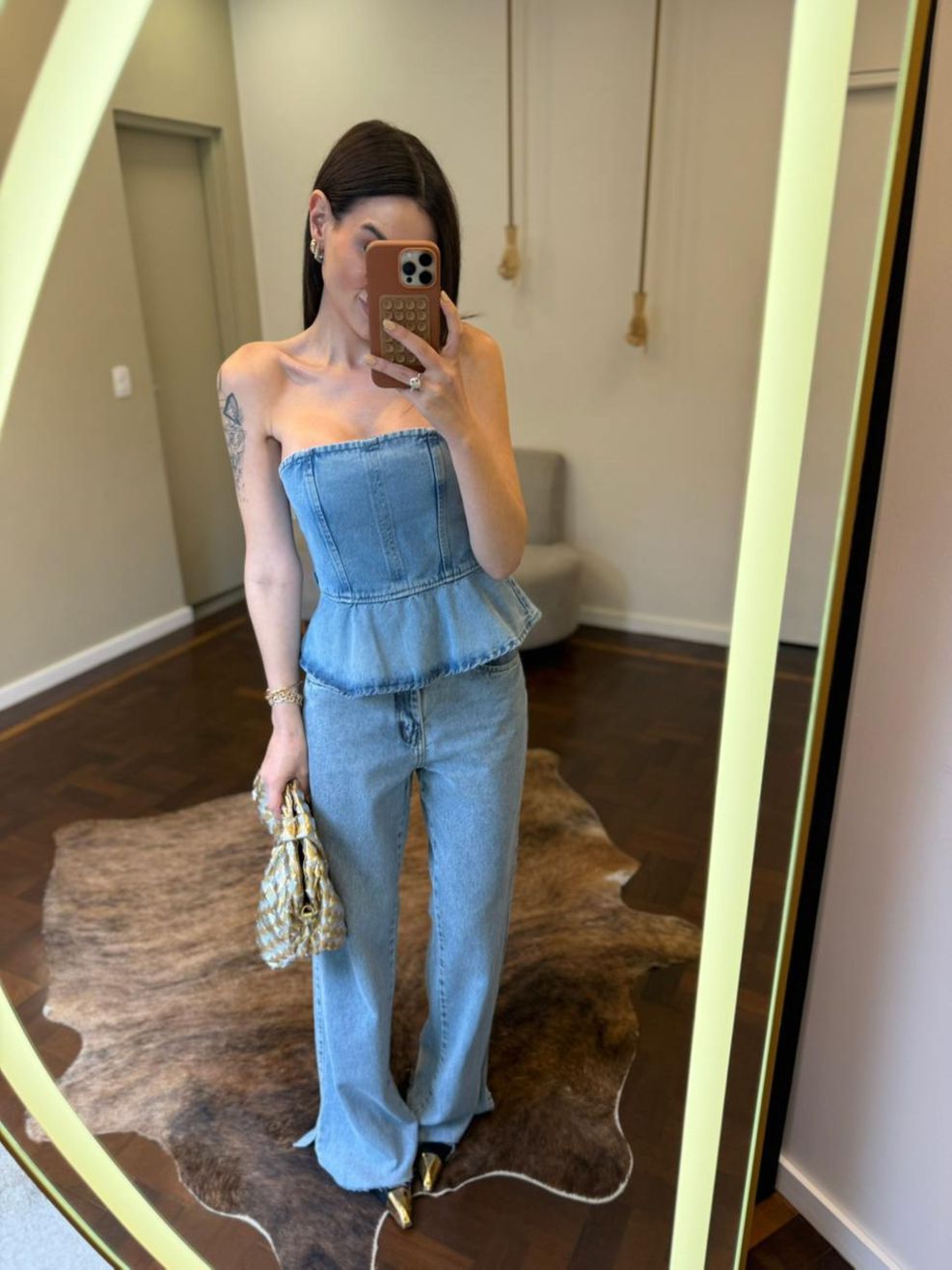 Tomara que Caia Jeans Peplum - Com Cinto 