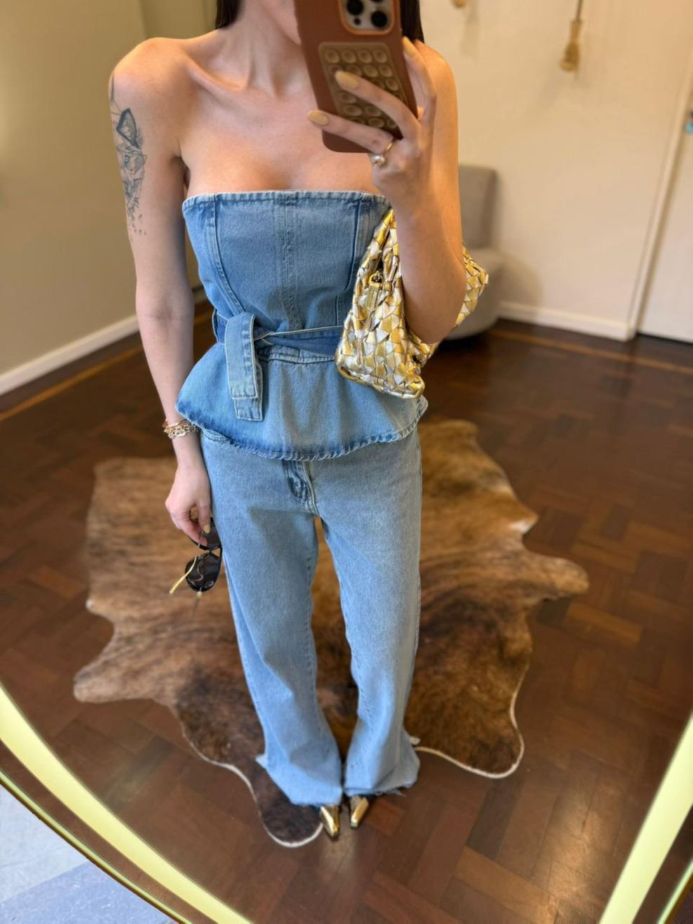 Tomara que Caia Jeans Peplum - Com Cinto 